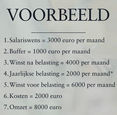 salaris berekenen zzp omzetdoel salarisdoel